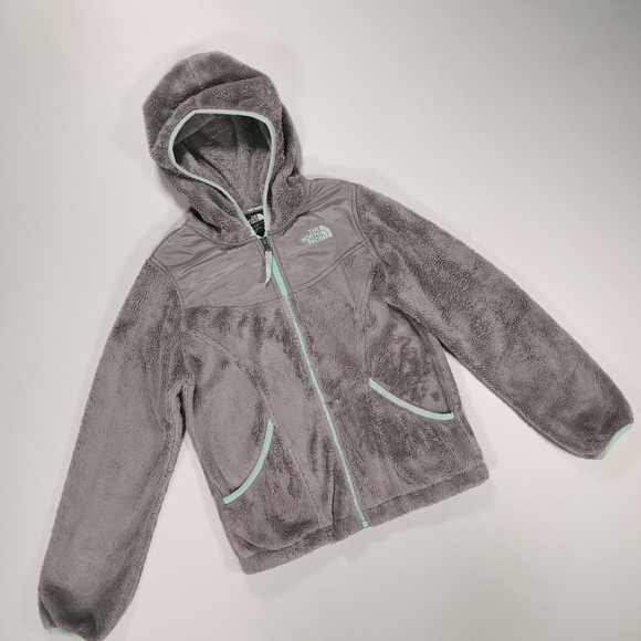 The Northface Oso Fleece Hoodie Full Zip Jacket! GirlsSize M 10-12 Gray GUC! - Picture 2 of 16